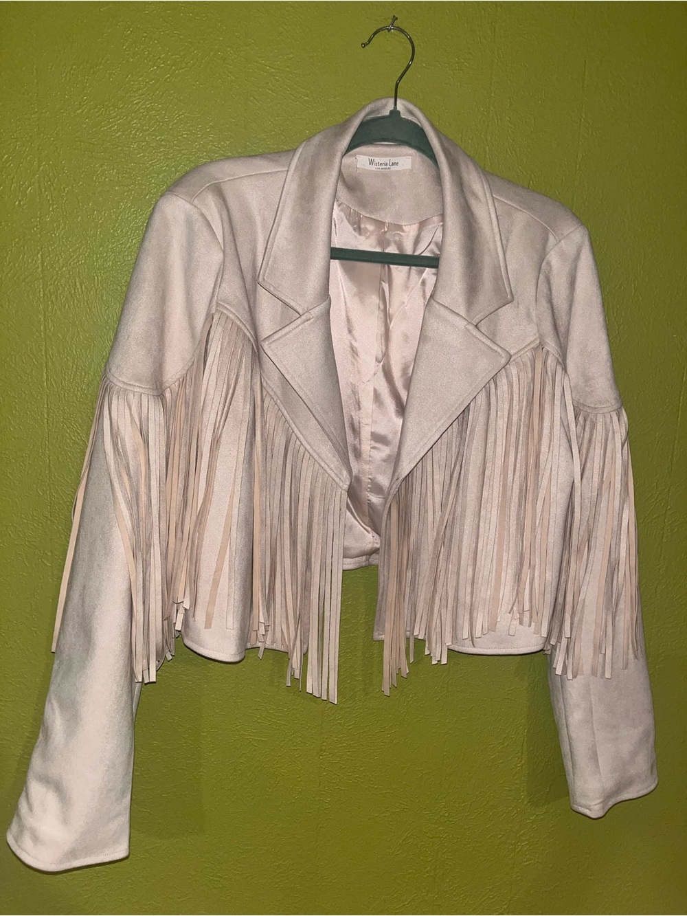 Wisteria Lane Los Angeles Cream Fringe Jacket